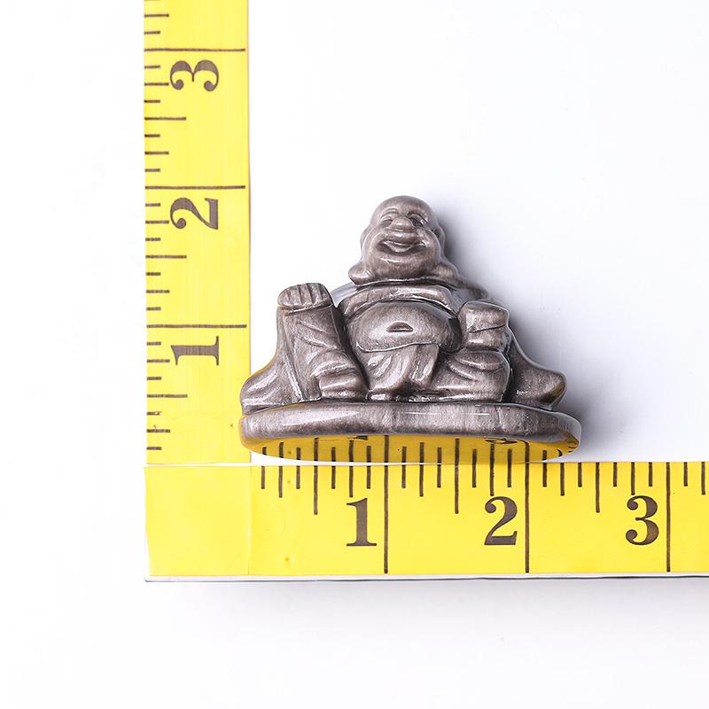 2.4" Silver Obsidian Buddha Crystal Carvings Wholesale Crystals