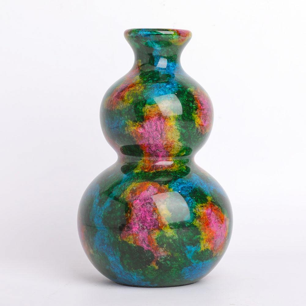 Colorful Jade Vase Free Form with Base Wholesale Crystals