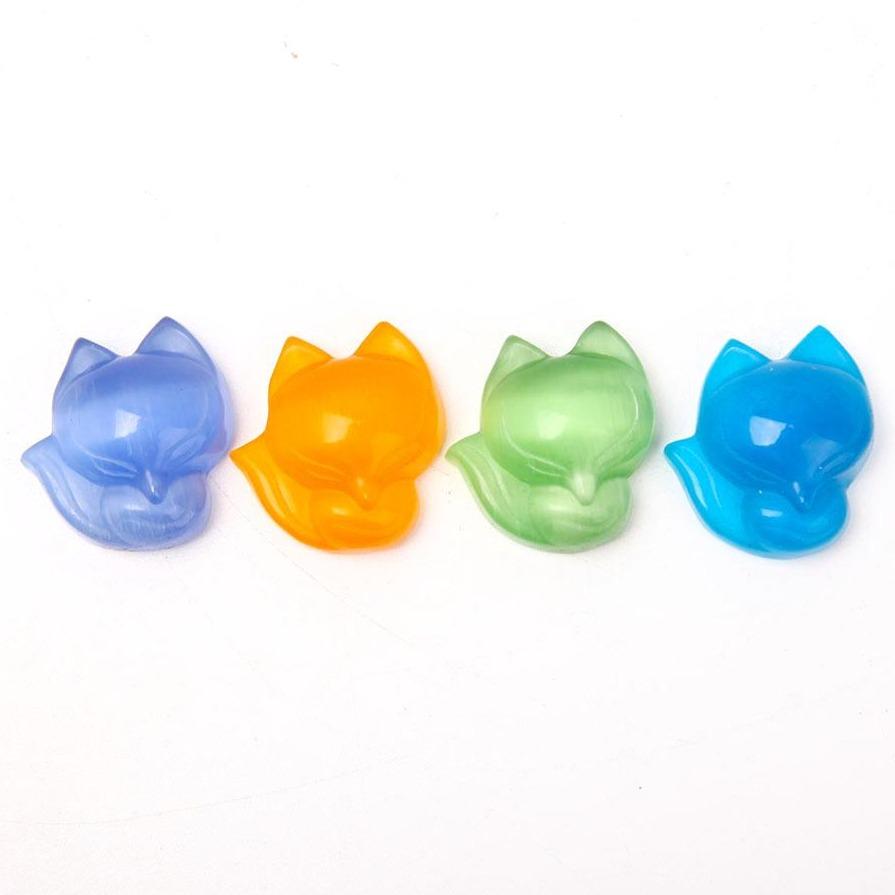 Cat Eye Fox Carvings Wholesale Crystals