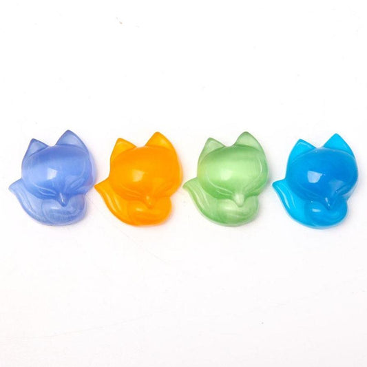 Cat Eye Fox Carvings Wholesale Crystals