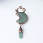 3.6" Green Aventurine Moon Design Pendant Wholesale Crystals