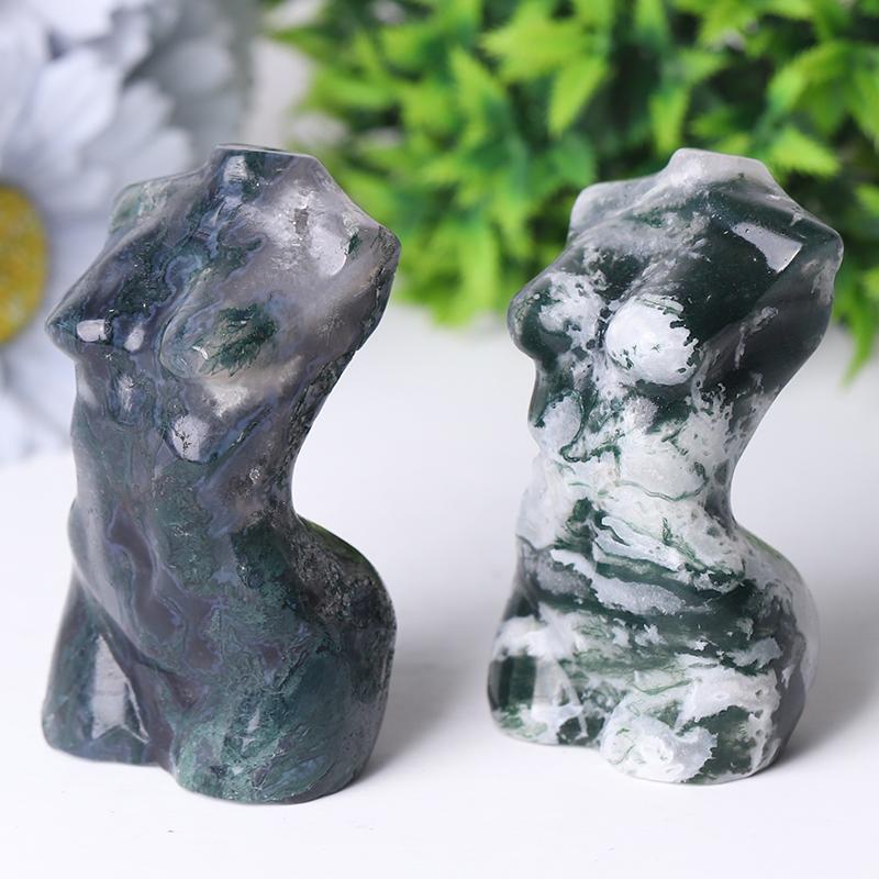 3“ Moss Agate Crystal Model Carvings Wholesale Crystals