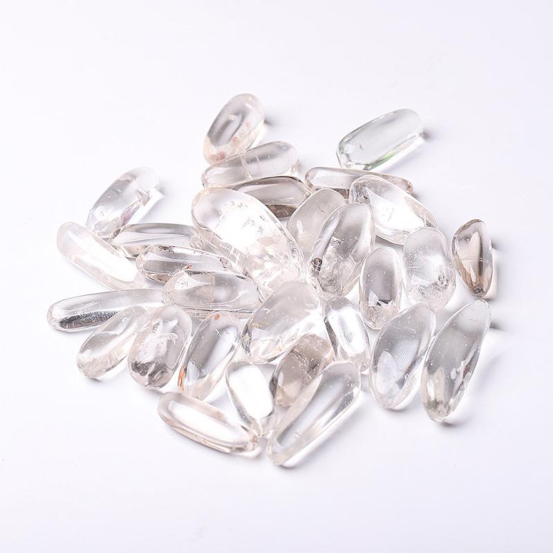 0.1kg 35mm-42mm Natural Clear Quartz Tumbles for Healing Wholesale Crystals
