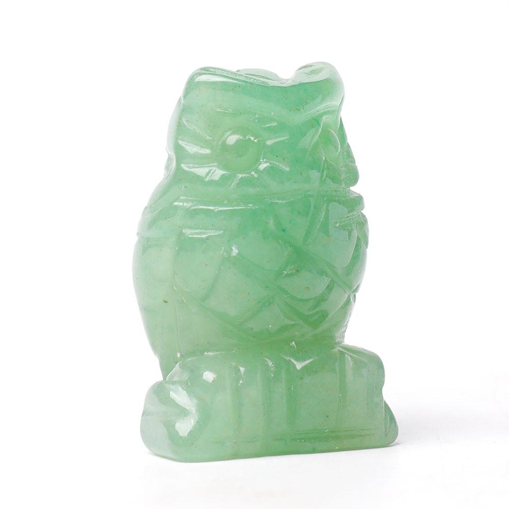 2.0" Aventurine Owl Figurine Crystal Carvings Wholesale Crystals
