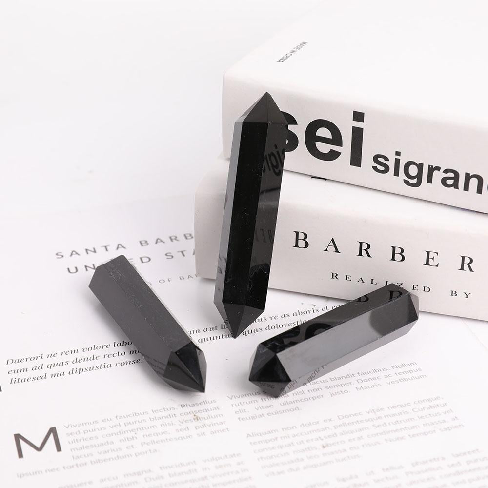 Black Obsidian Double Terminated Points Wholesale Crystals