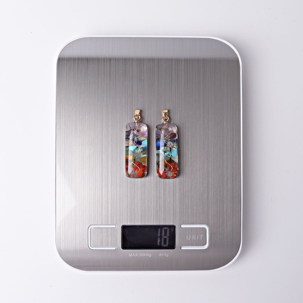 1.8" Chakra Resin Crystal Pendant Wholesale Crystals