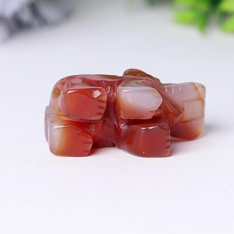 2" Wholesale Natural High Quality Beautiful Hand Carved Carnelian Elephant Crystal Figurine For Decoration Wholesale Crystals