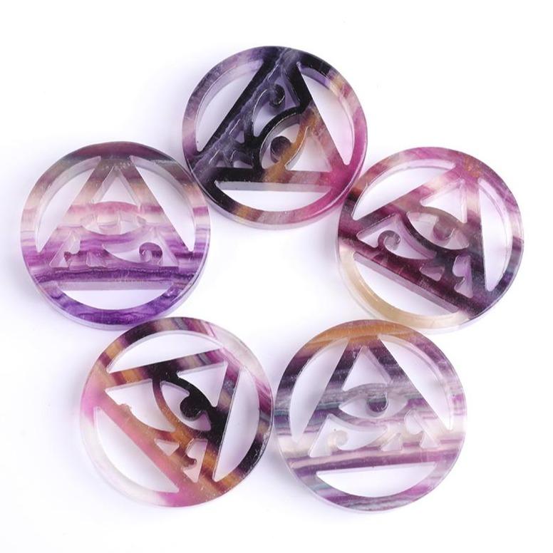 Rainbow Fluorite Horus Eye Carving Wholesale Crystals