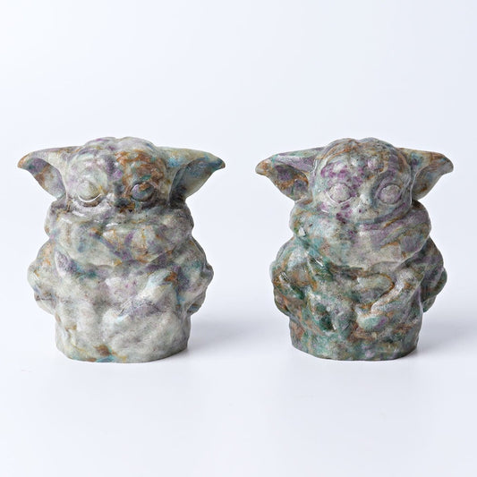 2.25" Ruby in Kyanite Master Yoda Crystal Carvings Wholesale Crystals