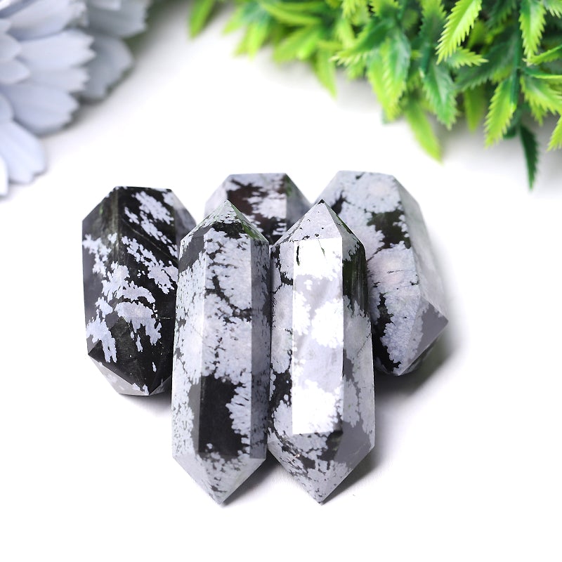 2" Snowflake Obsidian Double Terminated Point Wholesale Crystals