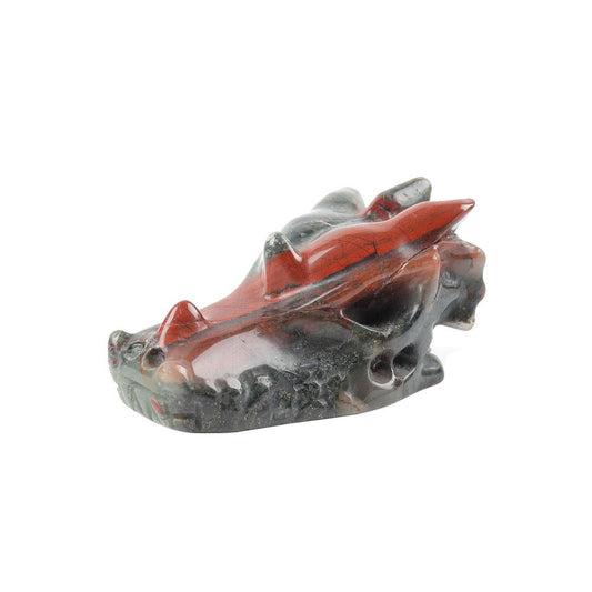 African Blood Stone Dragon Head Carvings Wholesale Crystals