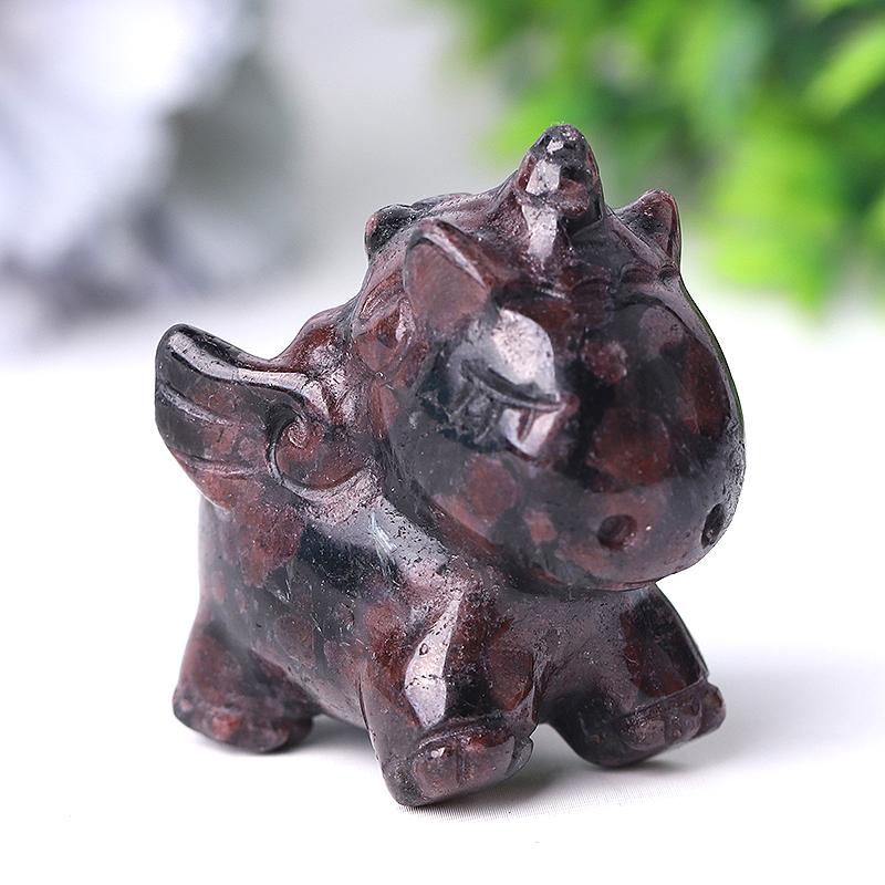 Natural Garnet Unicorn Hand Carving for Collection Wholesale Crystals