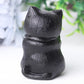 2" Black Obsidian Cute Cat Crystal Carvings for Halloween Wholesale Crystals