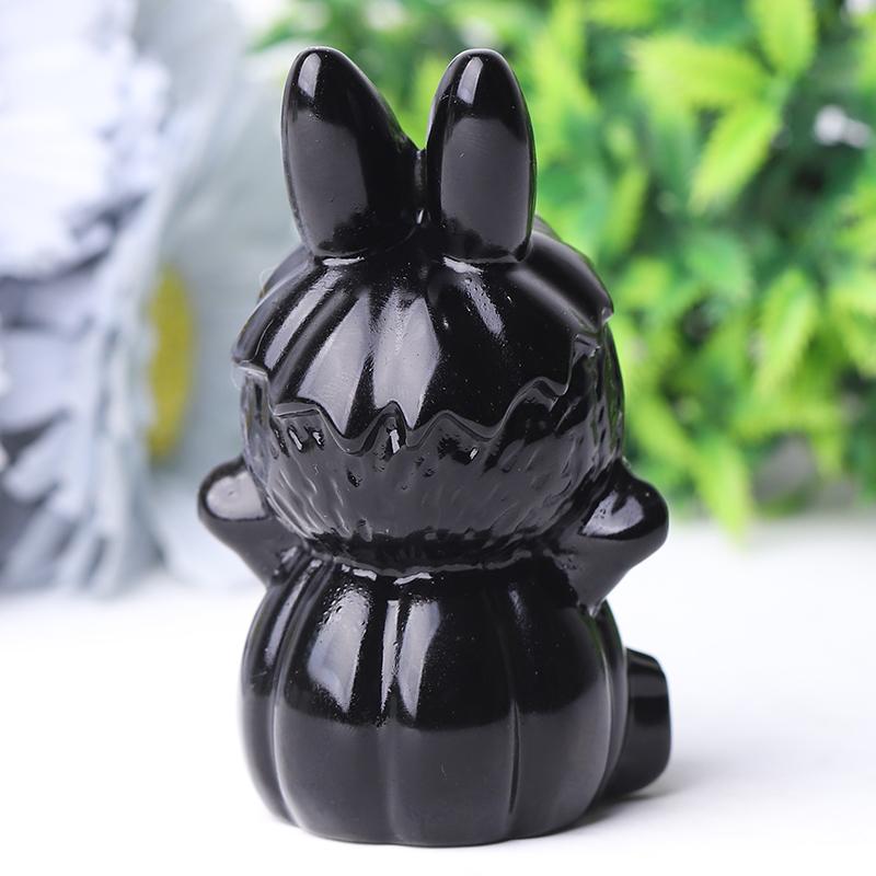 3.3" Pumpkin with Ghost Crystal Carvings for Halloween Wholesale Crystals