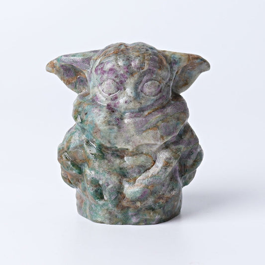 2.25" Ruby in Kyanite Master Yoda Crystal Carvings Wholesale Crystals