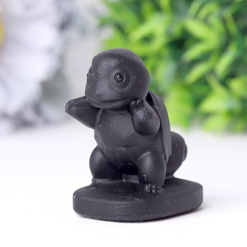 Black Obsidian Squirtle Crystal Carvings Wholesale Crystals