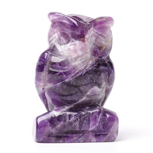 2.0" Amethyst Owl Figurine Crystal Carvings Wholesale Crystals