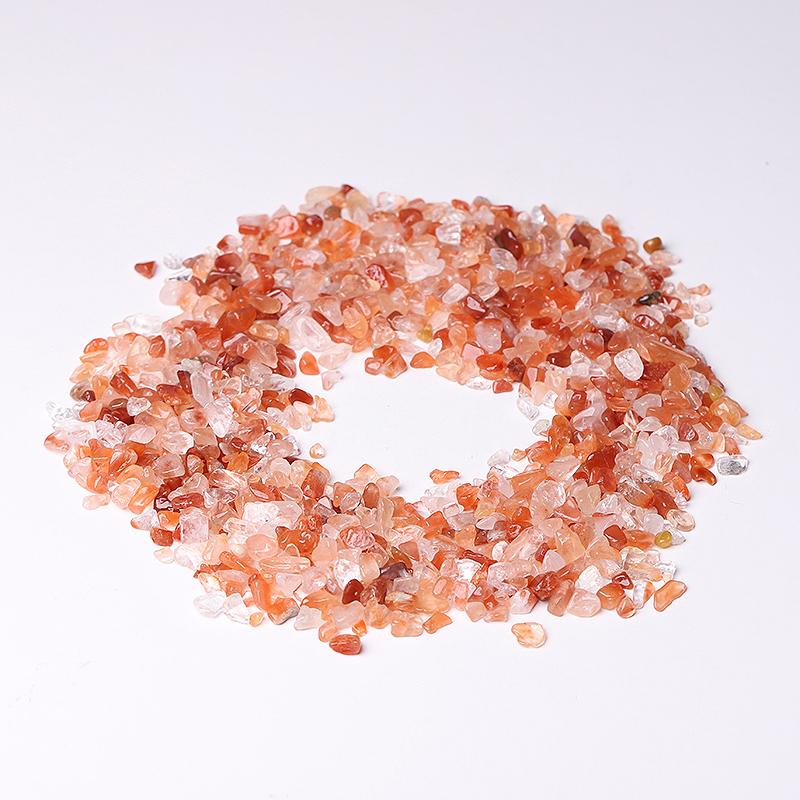 0.1kg Different Size Natural Red Quartz Chips Crystal Chips for Decoration Wholesale Crystals