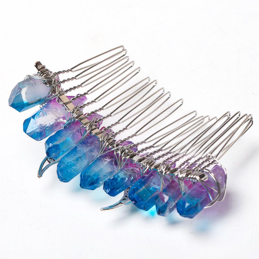 3" Aura Crystal Crown Comb Wholesale Crystals
