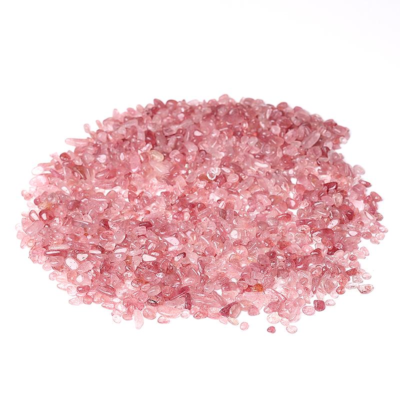 0.1kg Different Size Natural Strawberry Quartz Chips Crystal Chips for Decoration Wholesale Crystals
