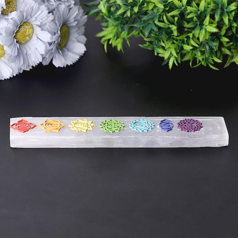 8" Chakra Selenite Stick Wand Wholesale Crystals