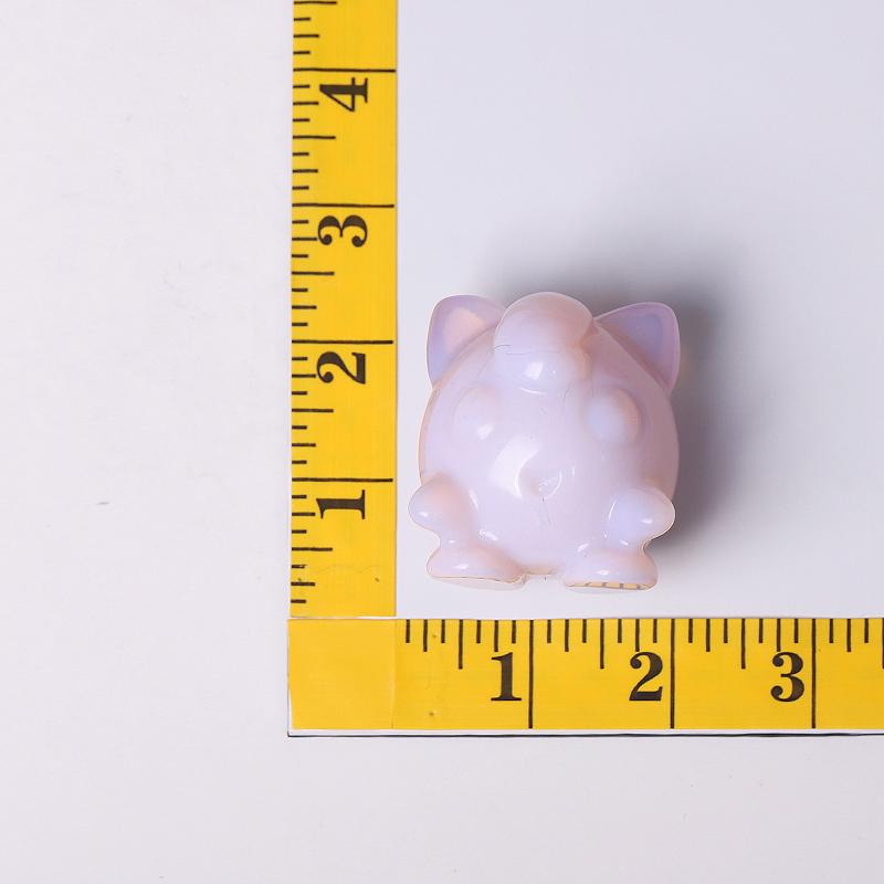 2" Pink Opalite Jigglypuff Carving Figurine Healing Decoration Wholesale Crystals