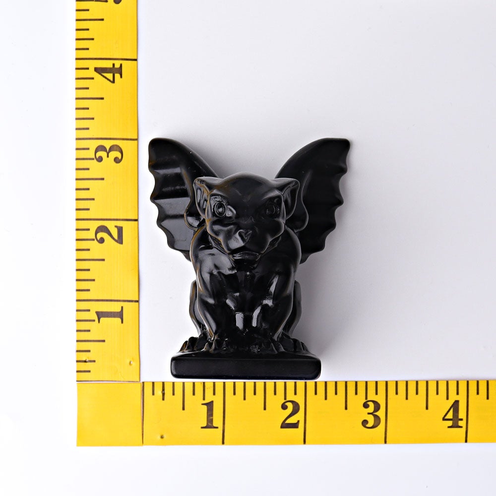 3" Black Obsidian Gargoyle Crystal Carvings Wholesale Crystals