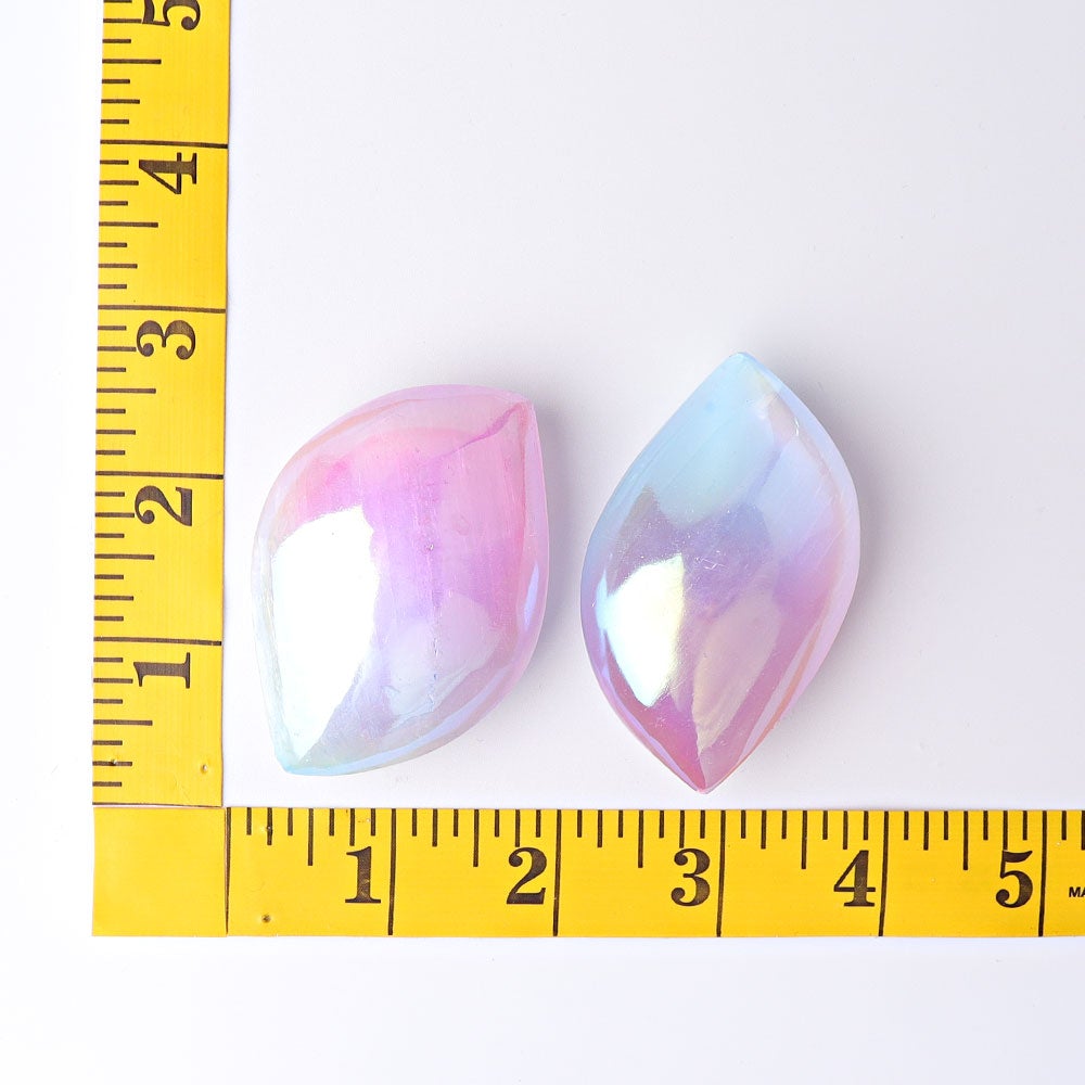 2.6" Selenite Aura Angel Crystal Palm Stone Wholesale Crystals