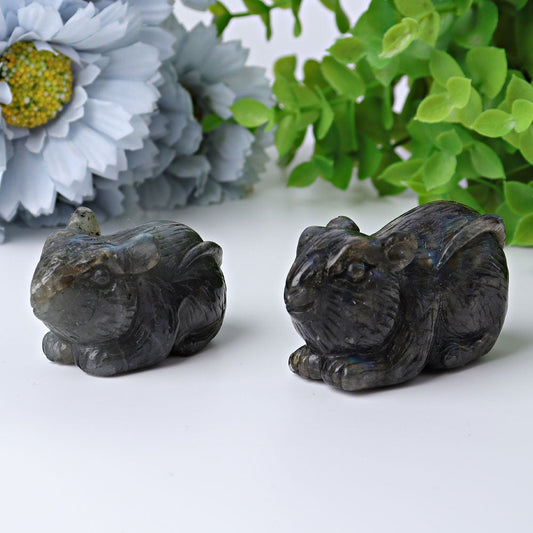 2.3" Labradorite Mouse Crystal Carvings Wholesale Crystals