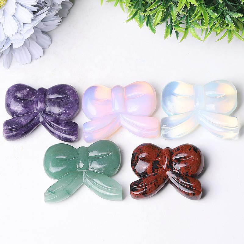 2.3" Bow-knot Crystal Carvings for Christmas Wholesale Crystals