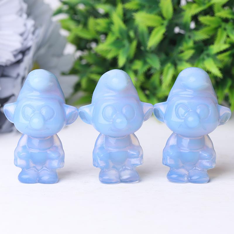 2" Blue Opalite Smurfs Crystal Carvings Wholesale Crystals