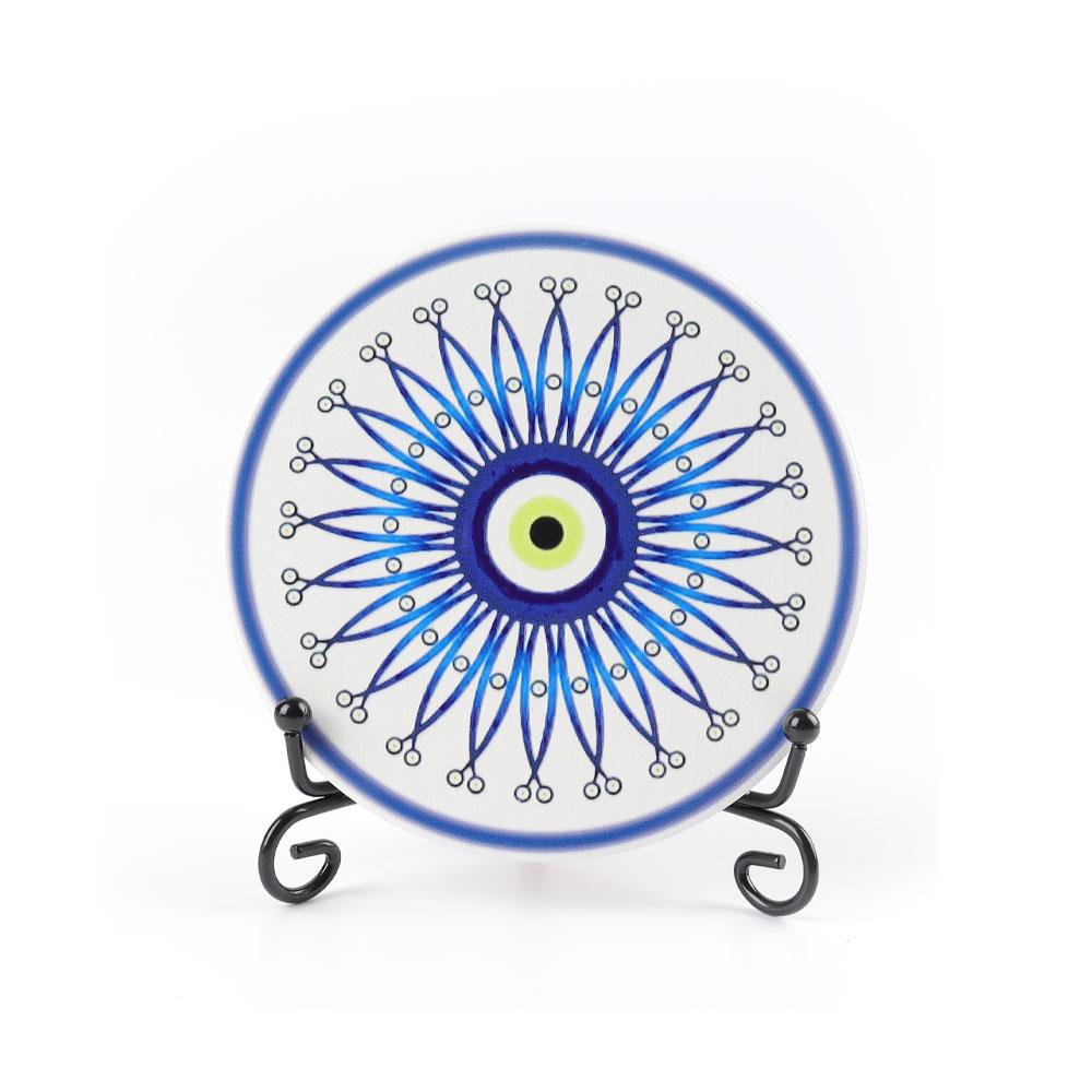 Round Ceramic Coaster Eye Painting Wholesale Crystals